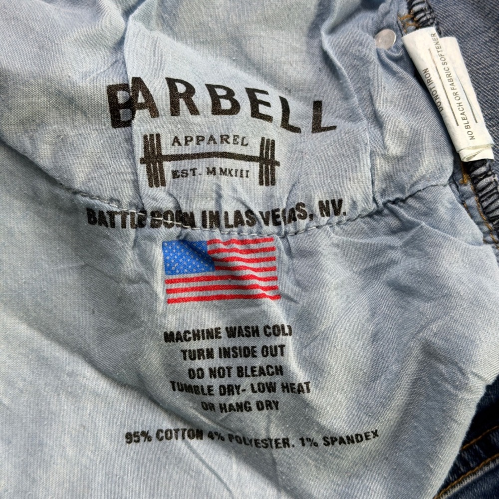 Barbell Apparel Mens Athletic Fit Blue Denim Jeans Medium Wash Size 38 x 32 - Picture 3 of 11